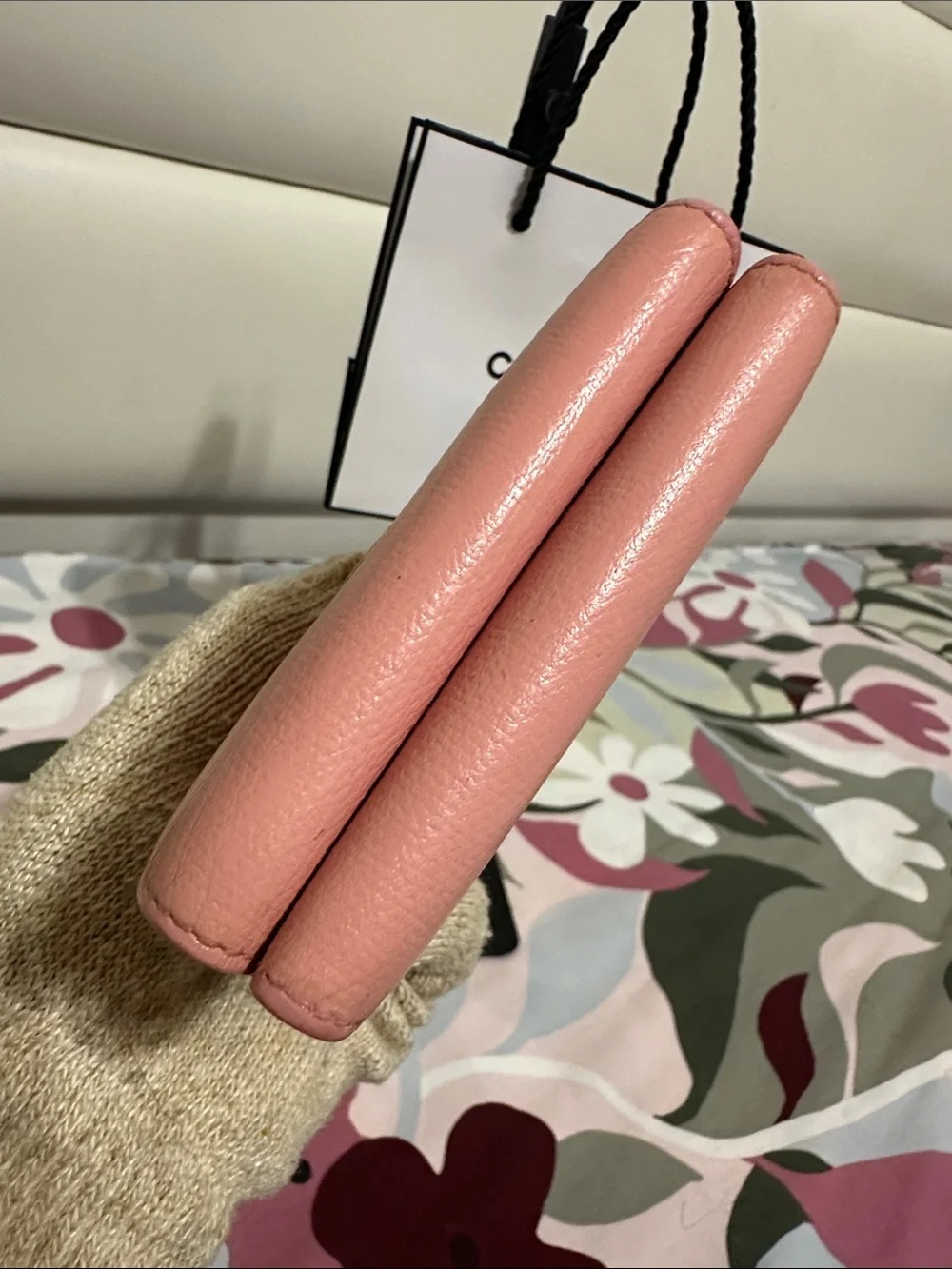 Chanel Compact Trifold Wallet in Pink Calfskin Leather